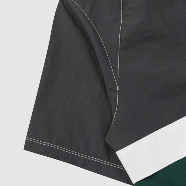 Umbro Crispy Taslan Short Sleeve Stand Neck Anorak Charcoal (Uq223Cwt59) (A Type)