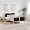 Brown and Black Bed Frame 120 x 200 cm Solid Pine Wood