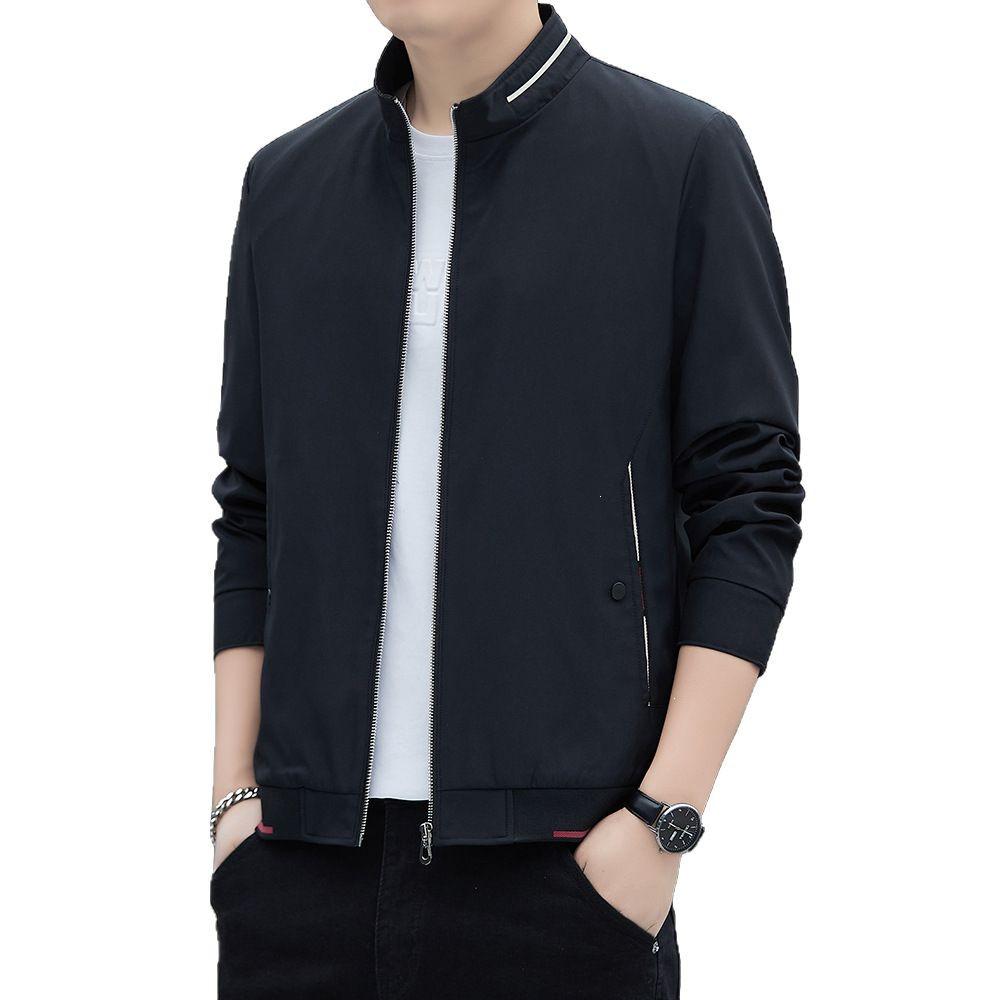 Pánská trendy větruodolná business bunda se stojáčkem na jaro a podzim