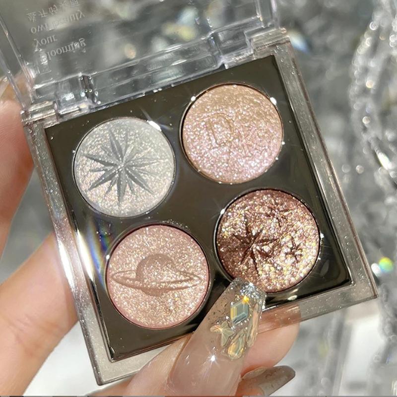 Perleťová paleta rozjasňujúcich tieňov na oči s jemným trblietaním, trblietavé diamantové tiene na ležiace hodvábne červené viečko, vodotesný, dlhotrvajúci očný make-up