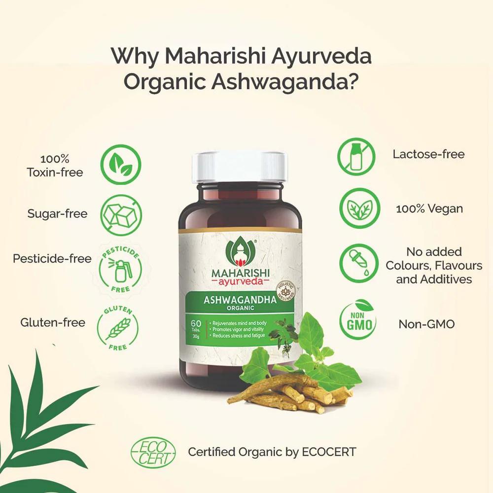 Ashwaganda (60 Tabletten, 500 mg), Bio Ashwagandha Maharishi Ayurveda