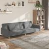 Vidaxl 2-Seater Sofa, 2 Cushions, Light Grey, Fabric Upholstered