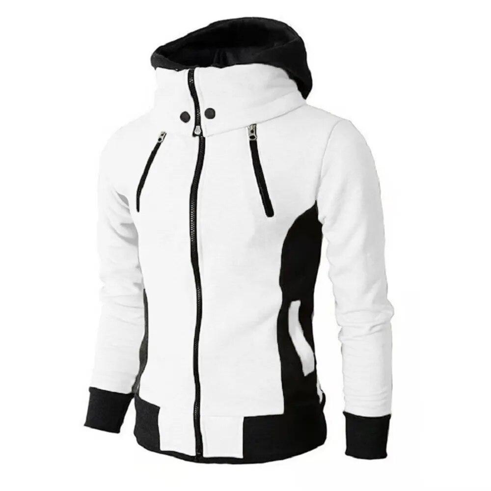 Strickjacke Hoodie Männer Jacken Herbst Winter Casual Fleece Mäntel Bomber Jacke Hoher Kragen Mit Kapuze Mantel Männlich Outwear Slim Fit Hoody