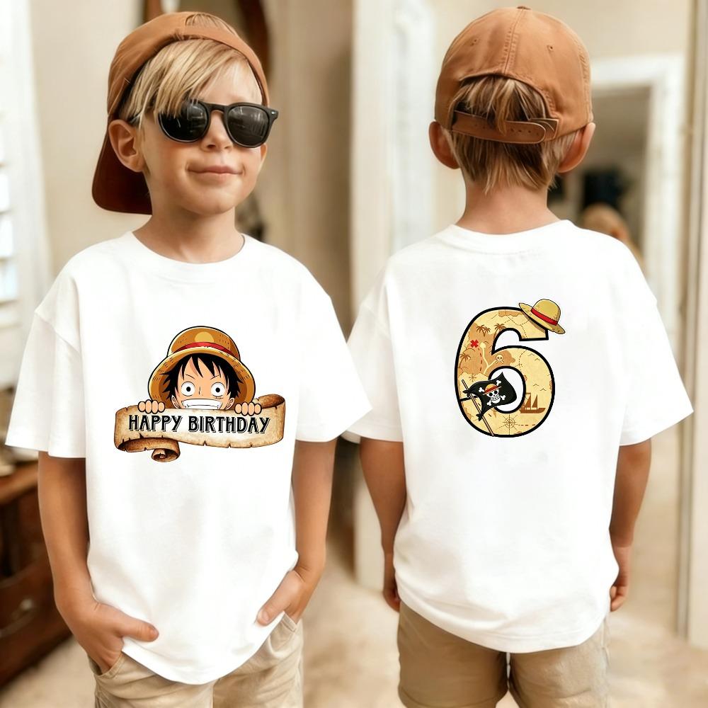 Sommer Einteiler Kinder Reines Baumwoll T-Shirt Nummer 1-10 Aufdruck Geburtstagsgeschenk Atmungsaktiv Bequem Jungen T-Shirt Mode Top