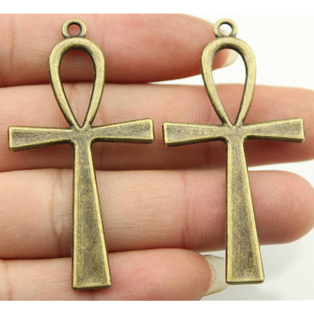 6pcs 52x28mm 3 Colors Egyptian Ankh Life Symbol Big Ankh Cross Charm Ankh Cross Pendant