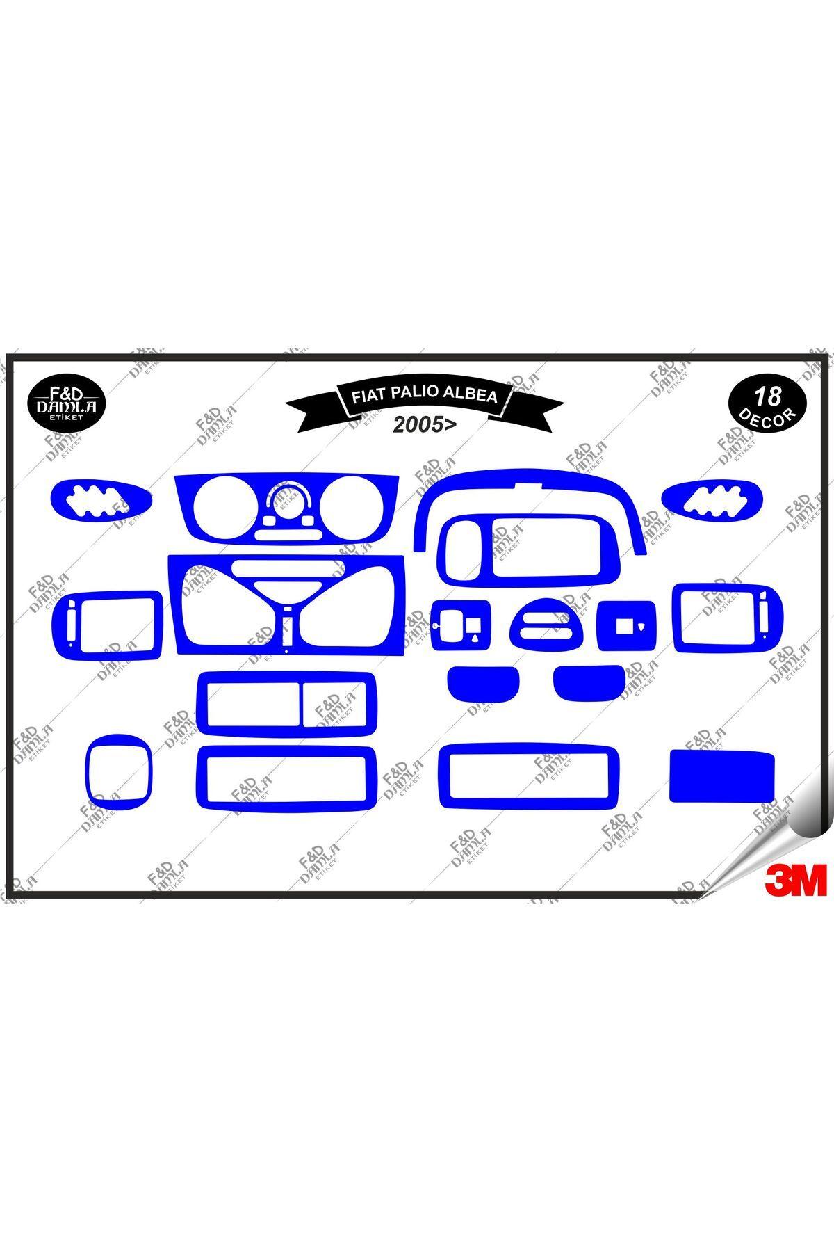 

Fiat Palio Albea Torpido Konsol Trim Göğüs Maun Kaplama Set 18 Parça Mavi