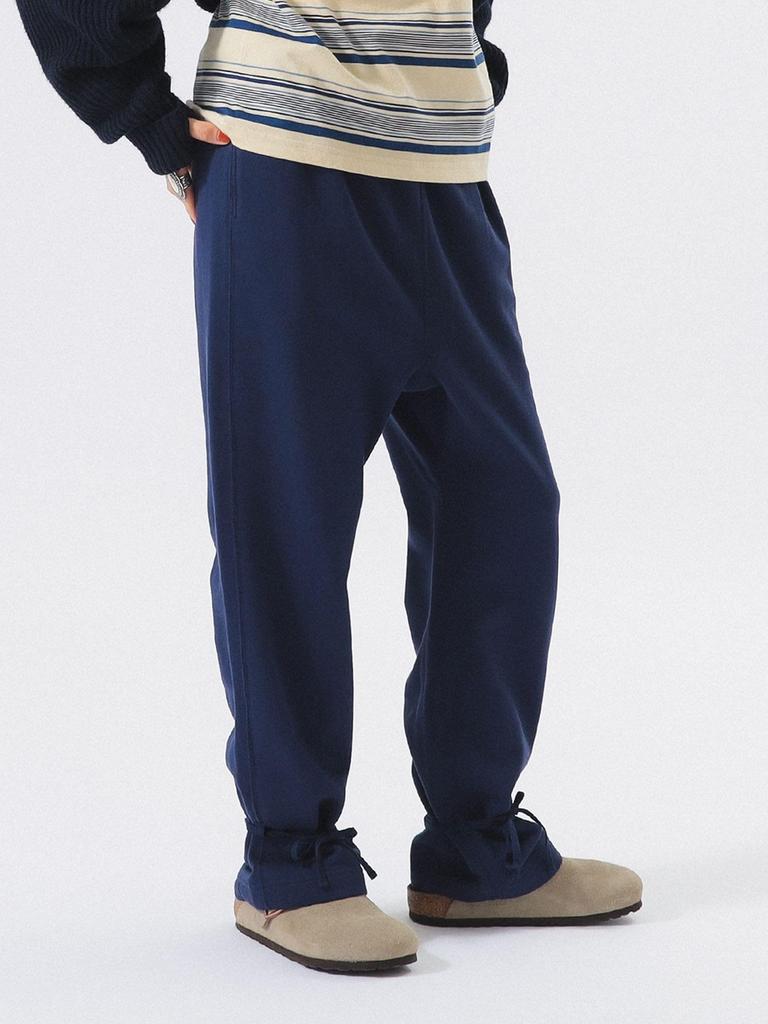 Beams Boy Women's Navy 2 Work Pants with Hem Arrangement