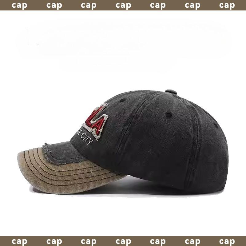 Spring and Autumn Baseball Cap Retro Alphabet Fashion Color Matching Sunscreen Cap Versatile Embroidered Hat