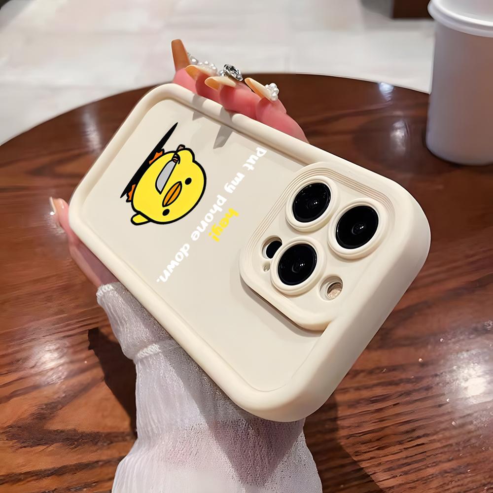 Cute Cartoon Duck Phone Case For IPhone 17 Pro Max 16 15 14 Pro Max IPhone 13 Pro Max 11 Plus Silicone Cover iPhone 13