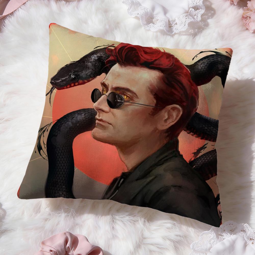 Tv G-Good Omens Cushion Cover Premium Comfort Reversible Pillow Cove -Two in One Design for Any Room & Car Interior