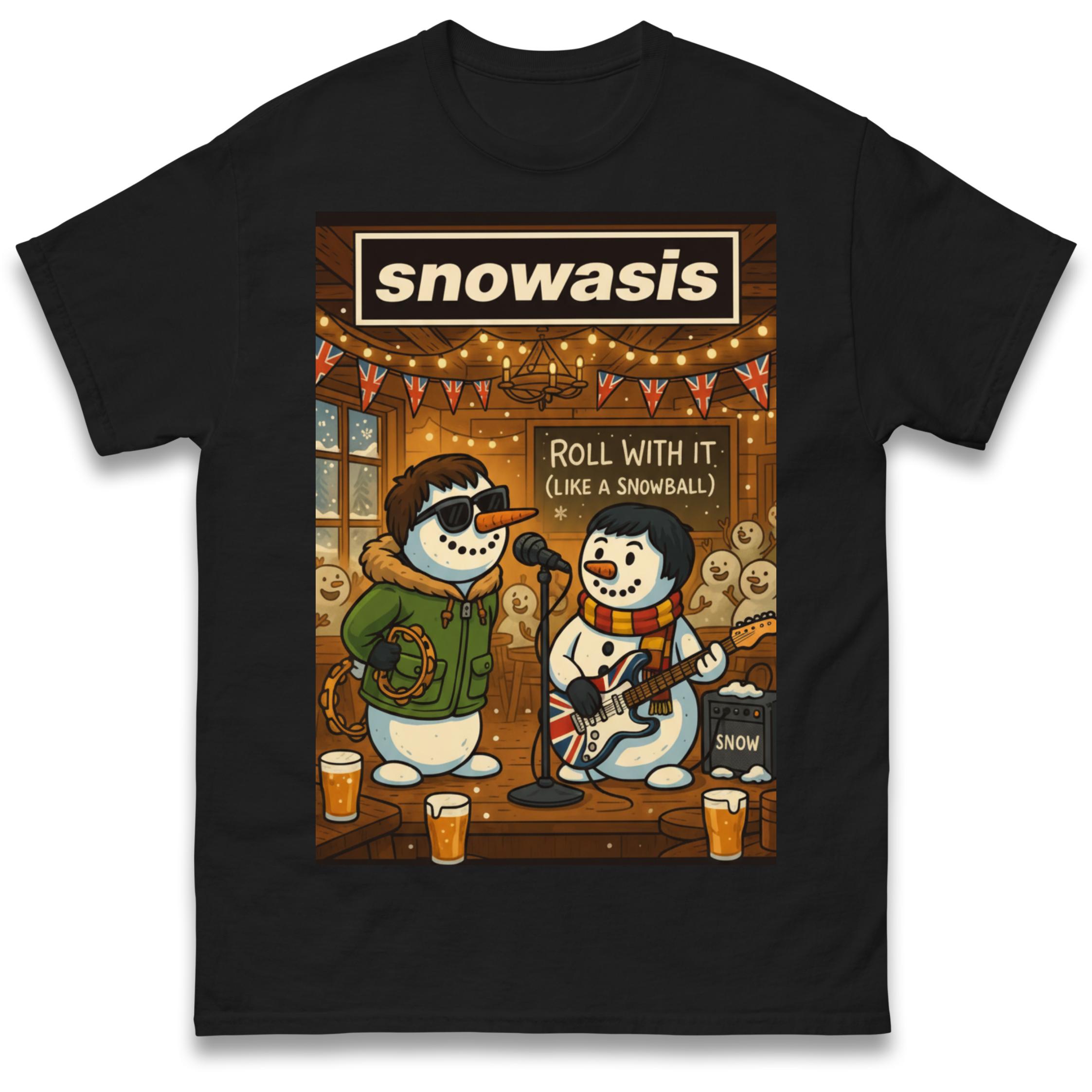 

Snowasis Roll With It Like a Snowball Christmas T Shirt Tshirt Mens Womens Unisex Tops Tees L