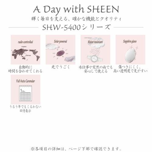 Casio Sheen Radio Controlled Solar Watch, Titanium Series SHW-5400CG-4AJF, Women's, Gold