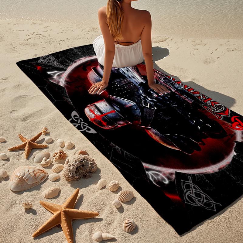 Knightly Warrior In Armor Beach Towel, Super Soft Microfiber, Gift for Her/Him, Birthday, for Pool, Beach, Travel, Home Decor Fan Gifts