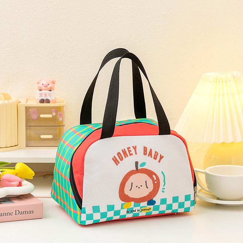 Cartoon Cute Fresh Cooler Lunch Bag For Children Aluminum Thermal Oxford Lunch Box Waterproof Nylon Portable Zipper Food Hangbag