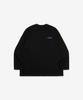 Leubase Old School Bag Blue Logo Oversized Long Sleeve T-Shirt_Black