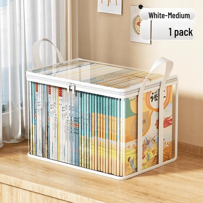 Large Transparent Foldable Book Storage Box - Dustproof Artifact for Students and Old Books