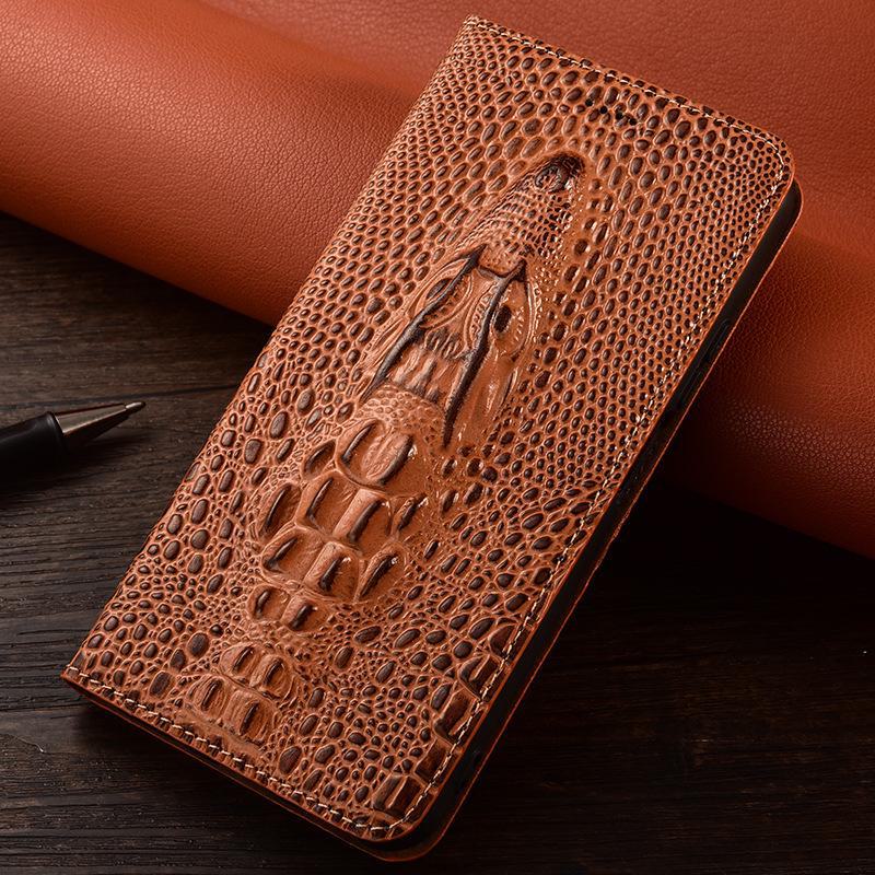 Genuine Leather Flip Cover for Samsung Galaxy S24/S23, Anti-fall Design.