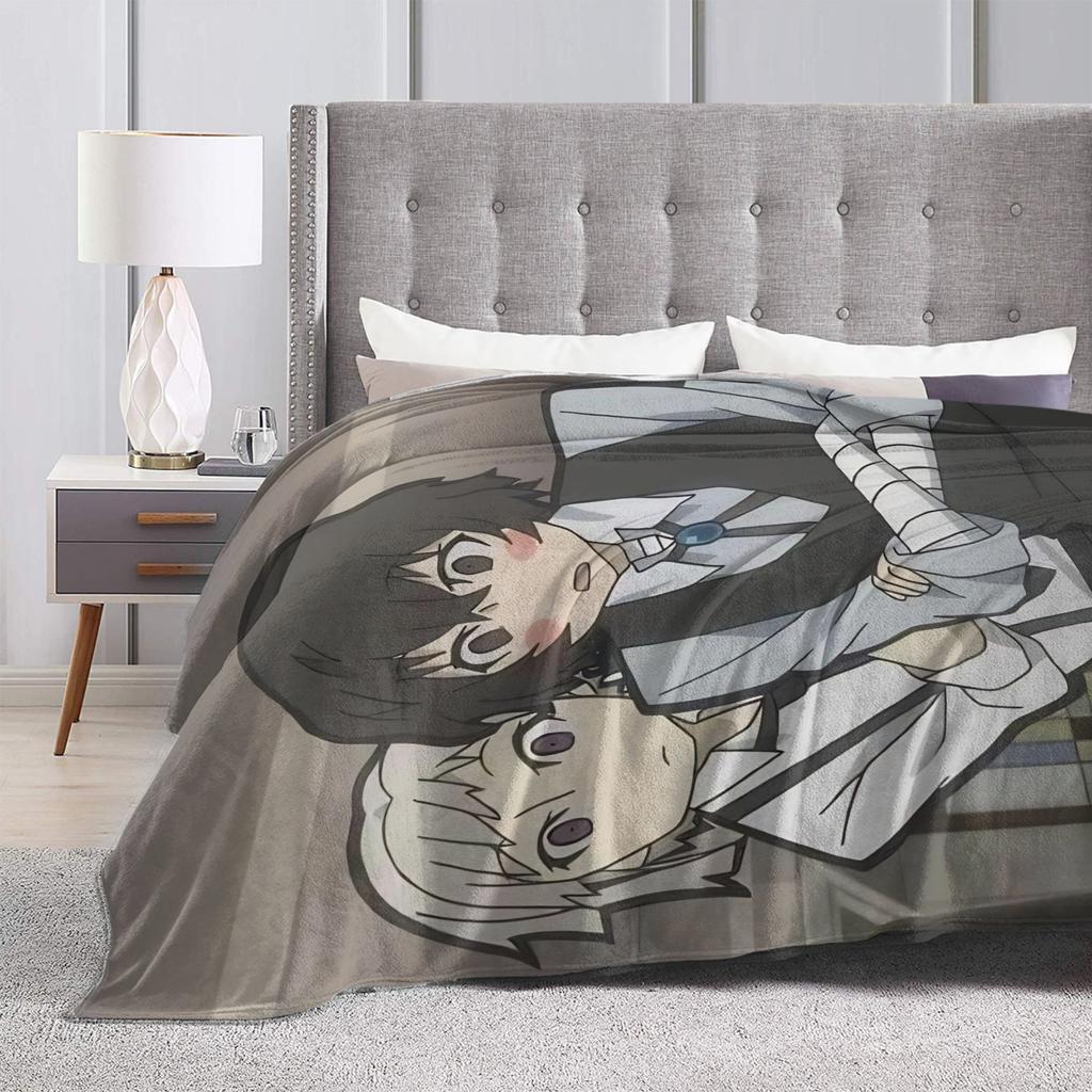 Dazai Bungo Stray Dogs Blanket Velvet Spring Autumn Portable Ultra-Soft Throw Blankets for Bed Office Plush Thin Quilt