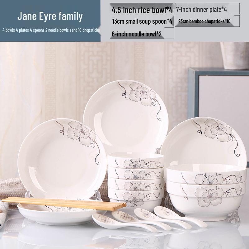 2026 Stylish 8-Piece Dinnerware Set: Plates, Bowls & Chopsticks for Student Dorms