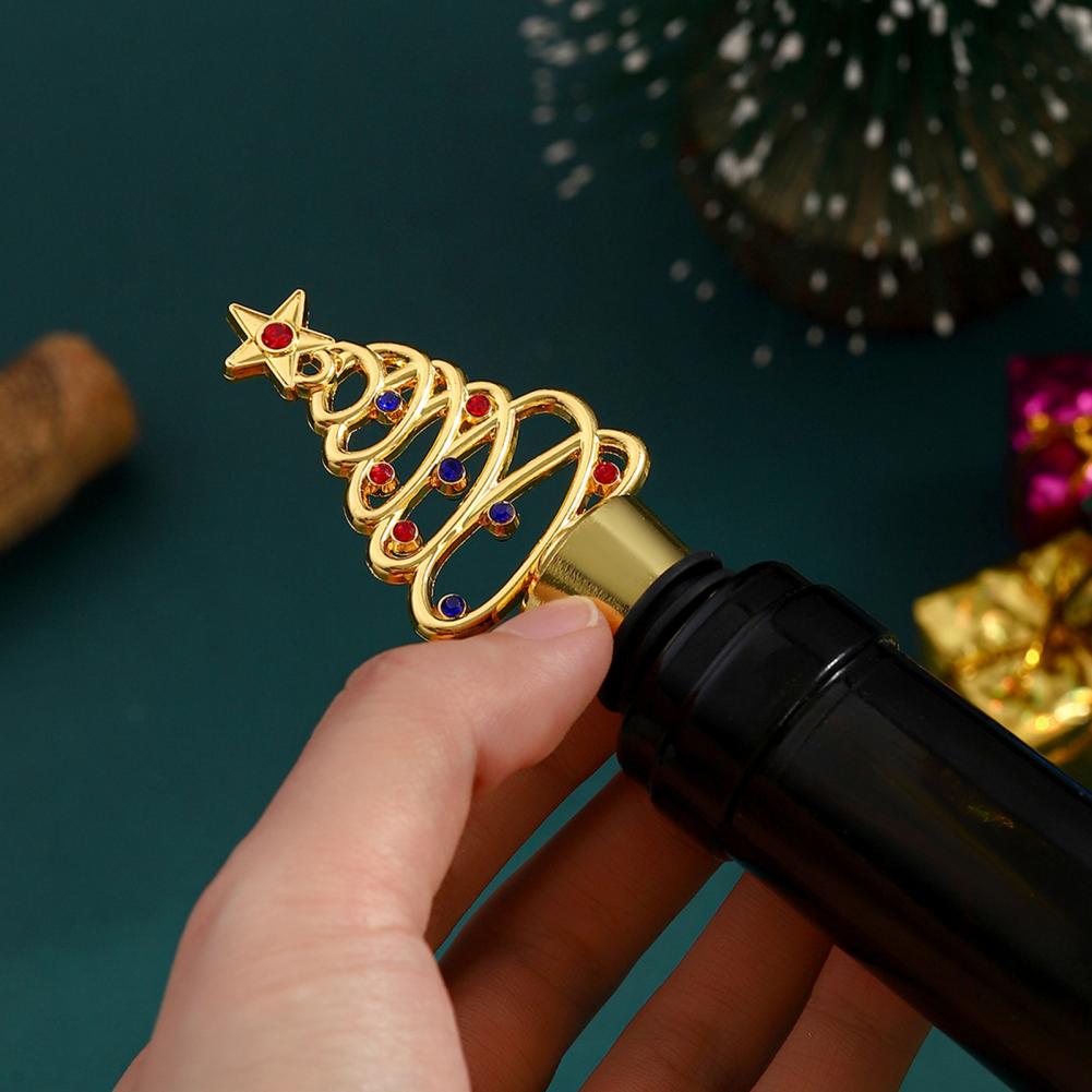 

Silicone Wine Stopper Holiday Wine Accessories Festive Christmas Tree Wine Stoppers Set Reusable Bottle for Xmas for Bottles