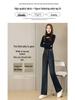 Women's Fleece-Lined Elastic Waist Denim Pants - Wide-Leg, Thickened for Autumn/Winter