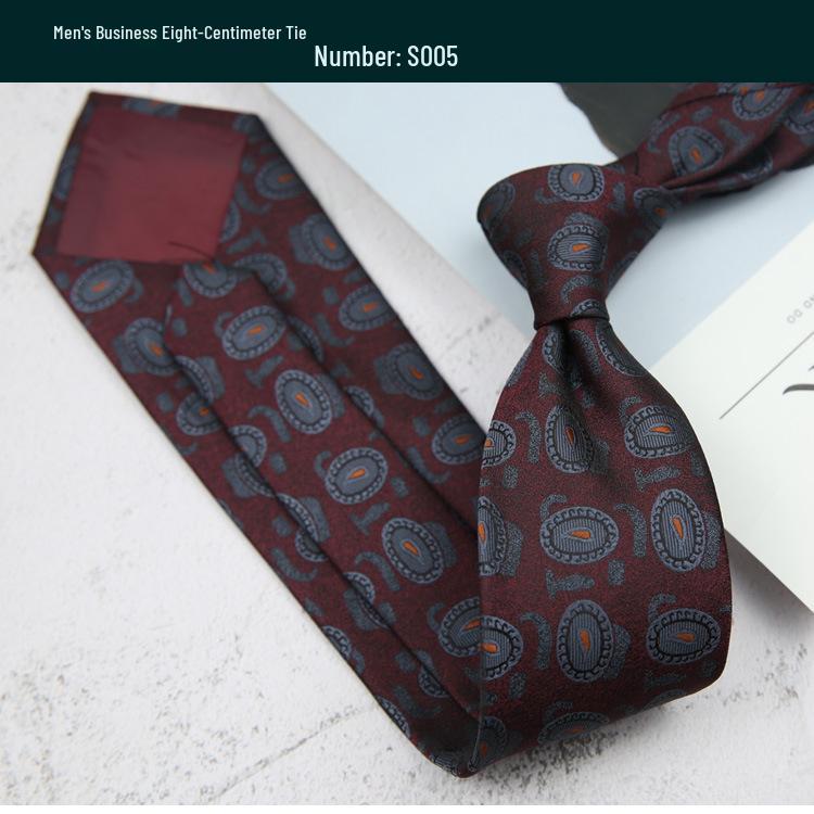 Retro Polka Dot and Stripe Men's Tie - 8cm Business Casual Korean Style Fashion Accessory