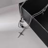 Mangxing Beaded Splicing Double-layer Stacked Necklace Design Ins Cold Wind Hip-hop Collarbone Chain