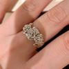 Elegant Brushed Rose Flower Ring for Women – High-End Fashionable Index Finger Band