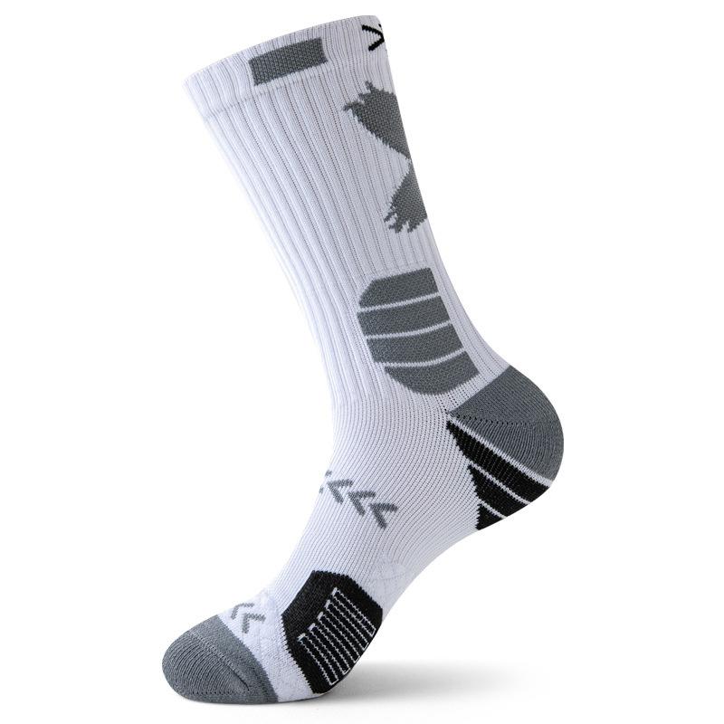 Sports Men's Mid-top Professional Running Basketball Socks, High-top Pure Cotton Sweat-absorbing and Odor-proof Pure Cotton Long Socks