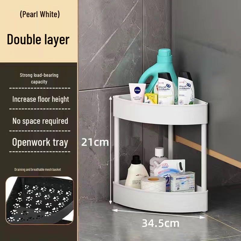

Punch-Free Semicircular Kitchen Corner Shelf for Seasoning and Jar Storage