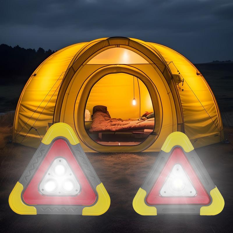 Portable Triangle Warning Light Solar Powered LED Emergency Lighting 4 Modes Safety Triangle LED Work Light Vehicle Supplies