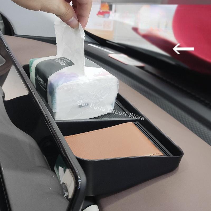 For Wuling Bingo EV Storage Box Behind Dashboard Screen Rear Organizer Tray Electric Vehicle Storage Phone Holder Accessories
