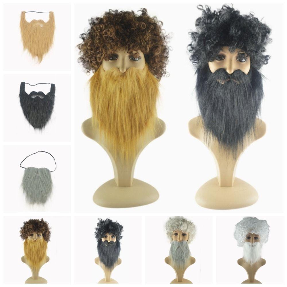Afro Men's Fake Beard Wig Funny Halloween Cosplay Wig Fashion Wig Beard Makeup Party