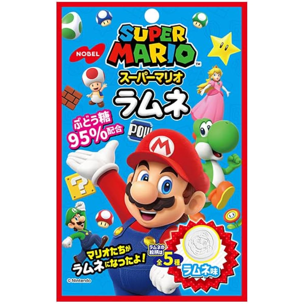 Nobel Confectionery Super Mario Ramune Ramune Flavor 40g x 6 bags x (2 cases)