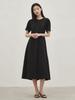 Nub Stitch Flare Dress - Black