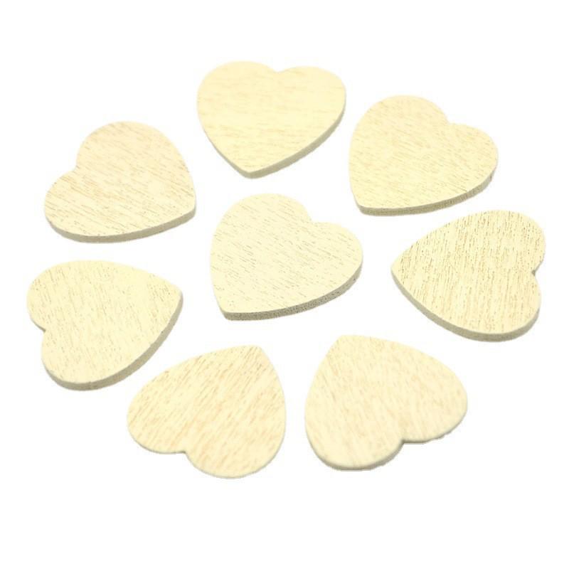 18mm Wooden Heart Chips, 100pc Pack - Colored Wedding & Festival DIY Decorations