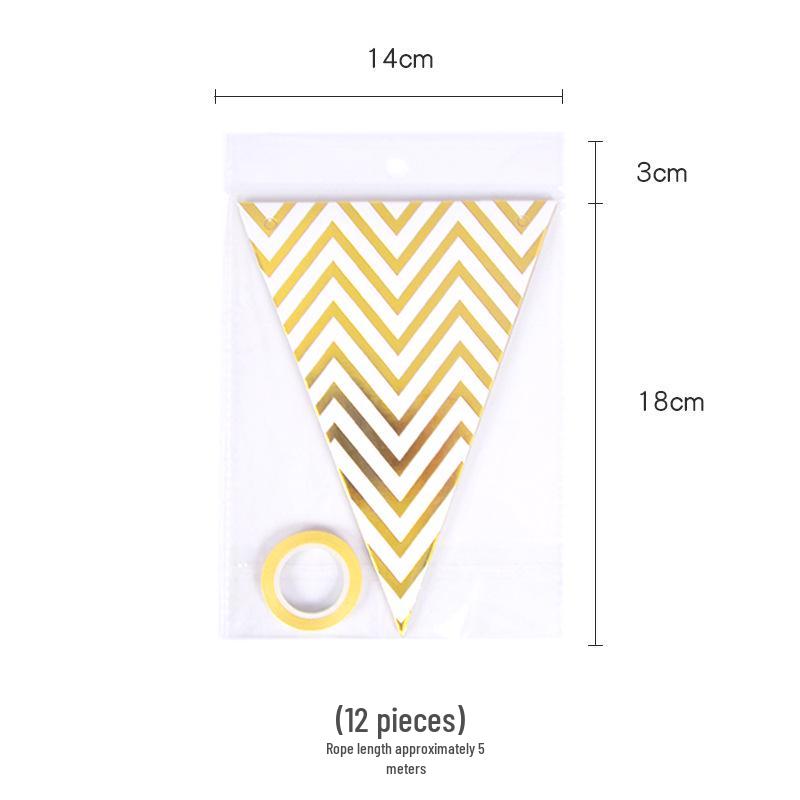 Online Celebrity Hot Stamping Triangle Flag Banner for Party Decoration