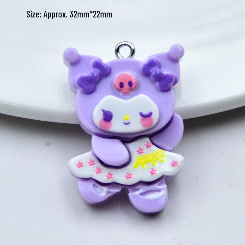 Glossy 3D Resin Cartoon Animal Keychain Pendant