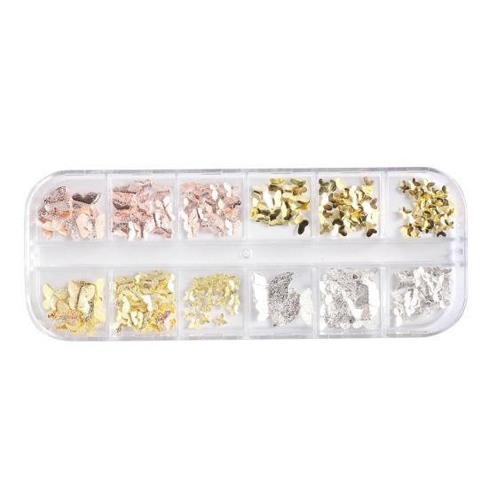 

1 коробка украшений для ногтей, изысканная форма, нержавеющий металл, 3D украшение для ногтей в виде бабочки, аксессуары для ногтей, день рождения