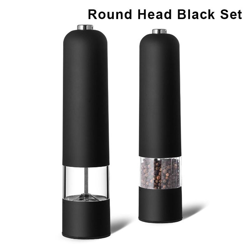 1/2Pcs Electric Salt Pepper Grinder Set One Handed Operation Stainless Steel Spice Mill With Light Automatic Pepper Grinde