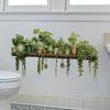 Green Plant Wall Stickers, Realistic Pothos Leaves Hanging Basket Plant Stickers, Decorative Wall Decals, Peel & Stick Wall Sticker