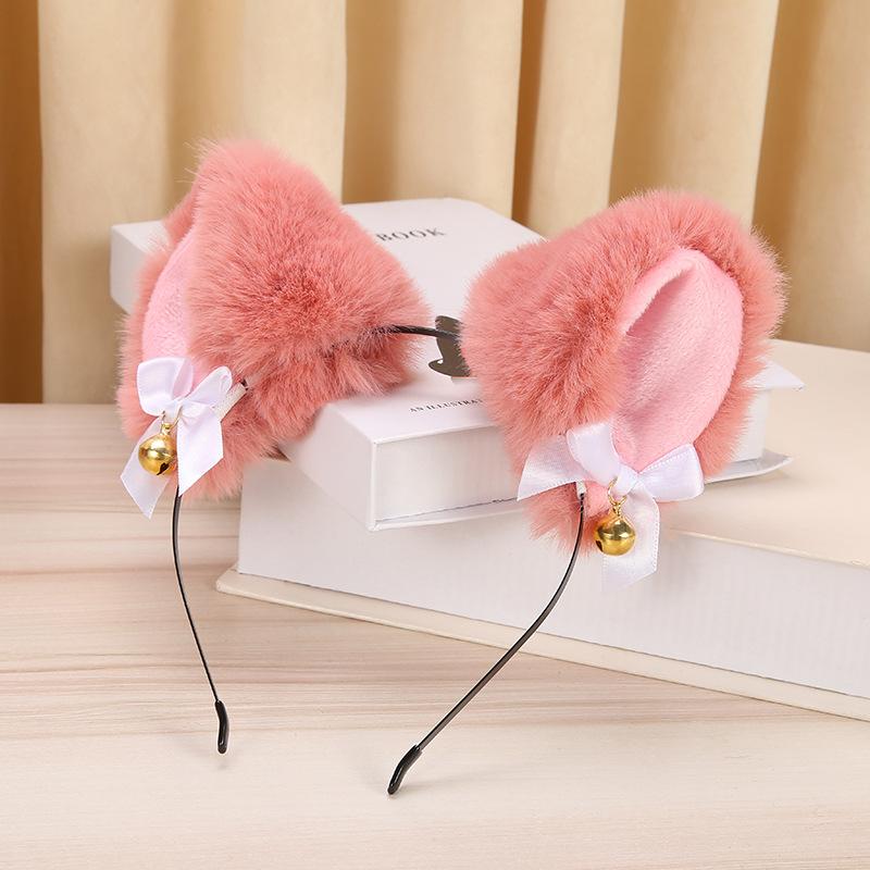 1PC Cat Ear Bow Headband Necklace Claw Gloves Cosplay Plush Bell Hairband Women Girl Masquerade Party Headwear Hair Wholesale