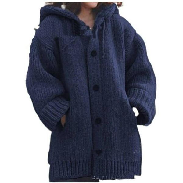 Women's Plus Size Knit Sweater Coat - Mid-Length Autumn/Winter Style
