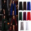 Integrated Hood Cape Coat Velvet Fabric Holiday Outerwear Unisex Garment  Holiday Dress Up