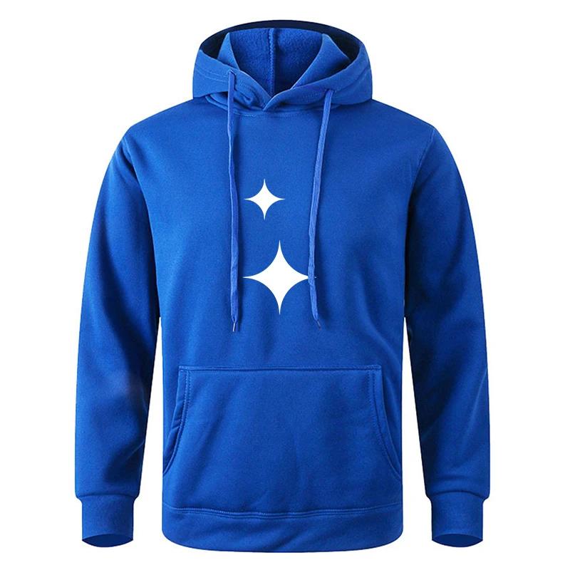 Autumn Fleece Drawstring Pocket Printed Long - Sleeve Loose Hooded Korean Fashion Sweatshirt with Drawstring Pocket Hoodie