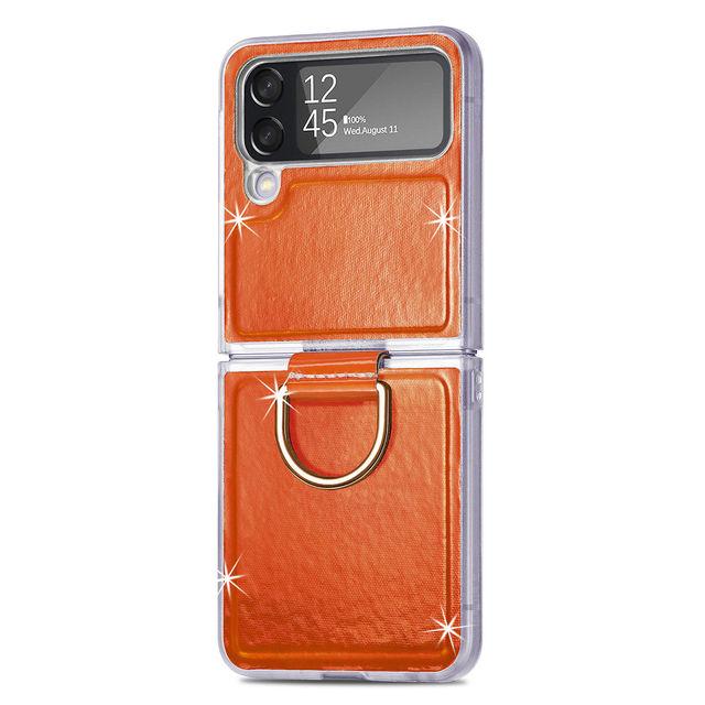Für Samsung Galaxy Z Flip 4 Luxus Aurora Bunte Hülle mit Ring für Mädchen Frauen Laser Farbverlauf Bling Soft Tpu Anti-Drop Cover