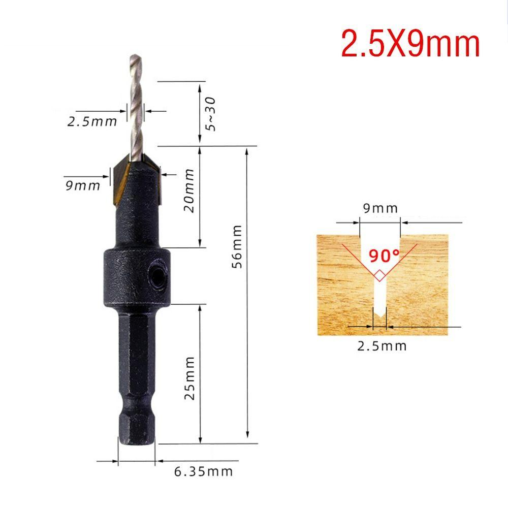 Adjustable Countersink Drill Bit Pointed Head Hex Shank Drill Durable Woodworking Drill Bit  Wood