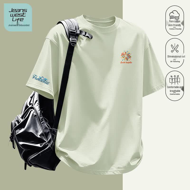 JEANSWEST LIFE Men s Printed Pure Cotton Short Sleeve T-Shirt L
