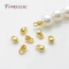 10/20 Stück 18K Vergoldete Quetschperlen Für Schmuck, Quetschperlen-Abdeckung, Perlenendkappen Kugelkette Verbinder, DIY Zubehör, Quetschperlen Endkappe
