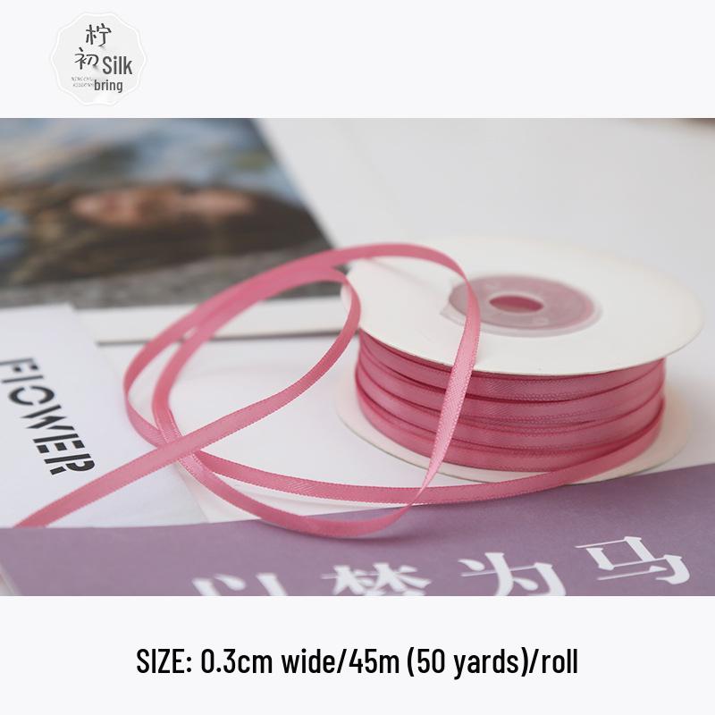 3mm Premium Double-Sided Satin Polyester Ribbon for Wedding Bows and Gift Packaging